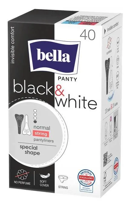 Щоденні гігієнічні прокладки Bella Slim White & Black 40 шт