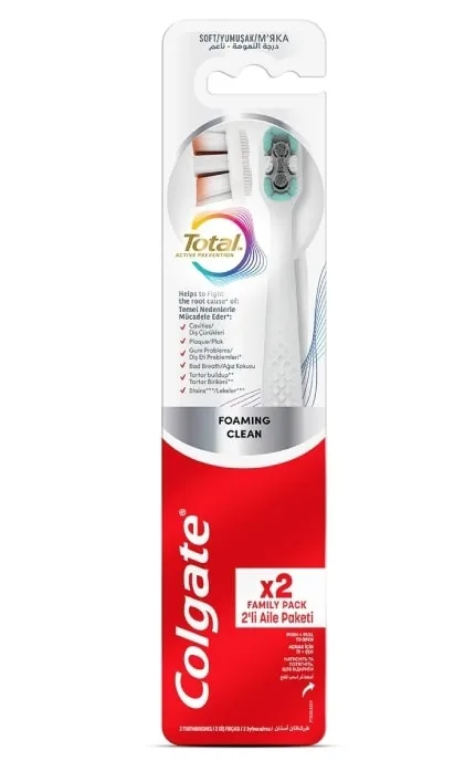 Щітка зубна м'яка Colgate Total Active Пінне чищення 2 шт