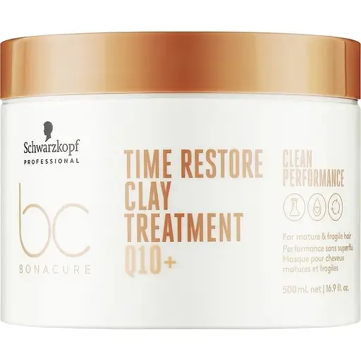Глиняна маска Schwarzkopf Professional BC Bonacure Time Restore Clay Treatment Q10+ для зрілого та ламкого волосся 500 мл