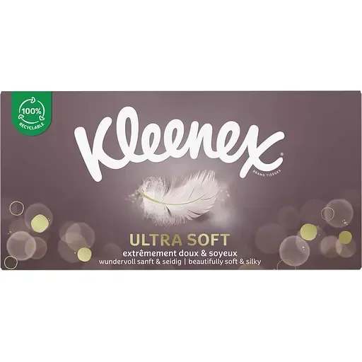 Серветки Kleenex Ultra Soft косметичні в коробці 64шт.