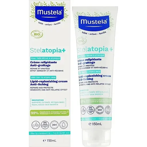 Крем проти свербіння Mustela Stelatopia+ Lipid-replenishing cream Anti-itching