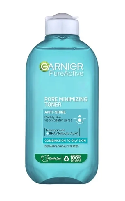 Тонік для обличчя Garnier Skin Naturals Pure Active для зменшення видимості пор і жирного блиску 200 мл