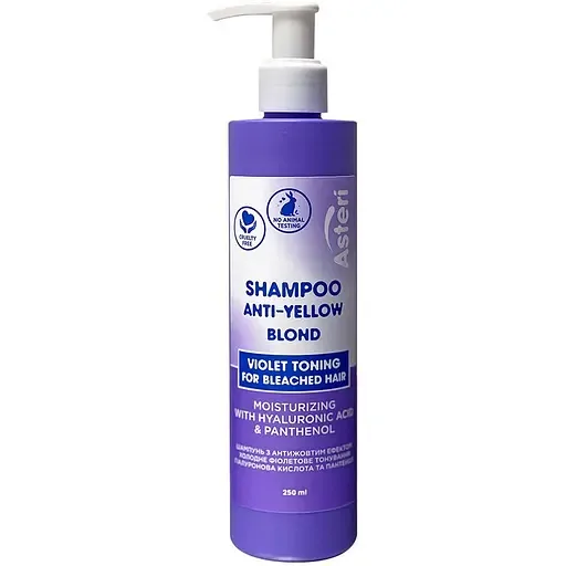 Шампунь Asteri Anti-Yellow Blond Violet Toning For Bleached Hair 250 мл