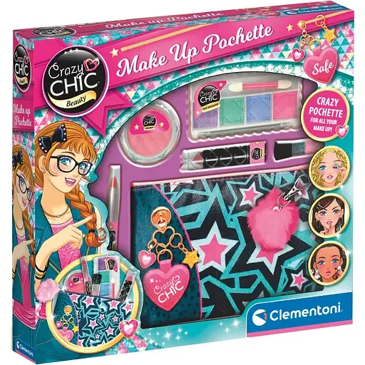 Набір дитячої косметики для макіяжу Clementoni Make Up Pochette Crazy Chic (18697)