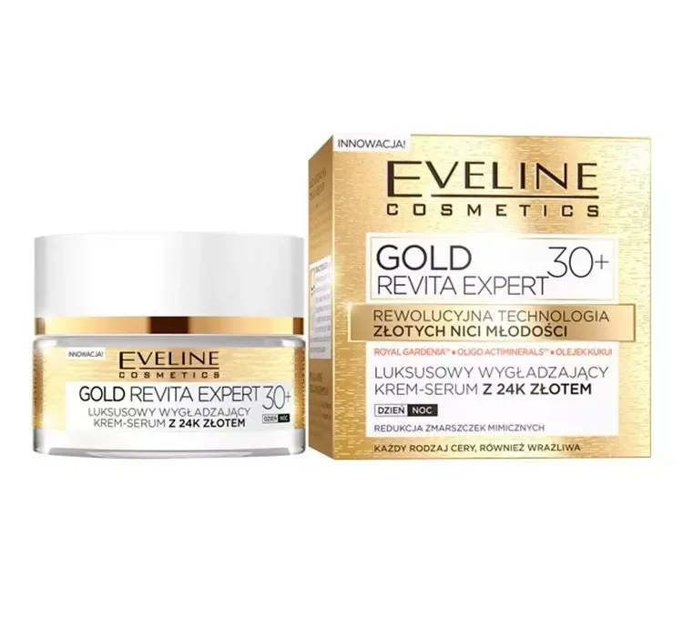 EVELINE GOLD REVITA РОЗГЛАДЖУЮЧИЙ КРЕМ-СИРОВАТКА 30+