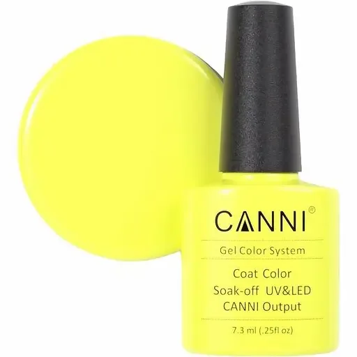 Гель-лак Canni Color Coat Soak-off UV&LED 140 яскравий жовто-лимонний 7.3 мл