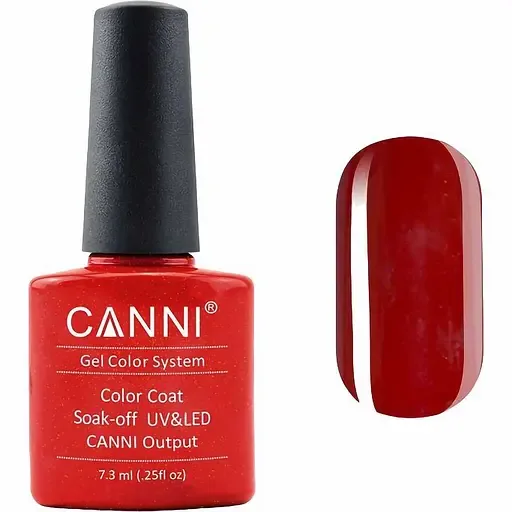 Гель-лак Canni Color Coat Soak-off UV&LED 210 криваво-червоний з шимером 7.3 мл
