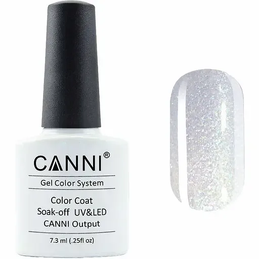 Гель-лак Canni Color Coat Soak-off UV&LED 206 перловий з голографічним мікроблиском 7.3 мл