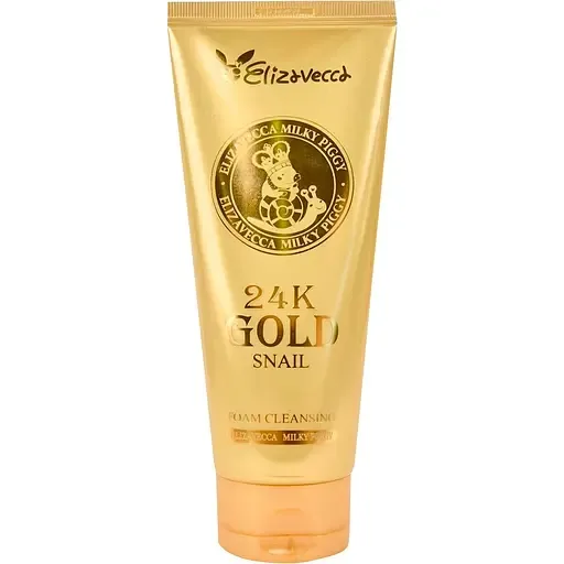 Очищаюча пінка з муцином равлику та золотом Elizavecca Milky Piggy 24K Gold Snail Cleansing Foam, 180 мл