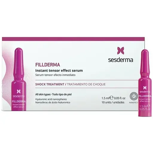 Ампули з ефектом філера з гіалуроновою кислотою Sesderma Laboratories Fillderma Instant Tensor Effect Serum 10х1,5 мл