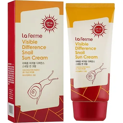 Сонцезахисний крем з равликом Farmstay Visible Difference Snail Sun Cream SPF50+ P+++ 70 мл