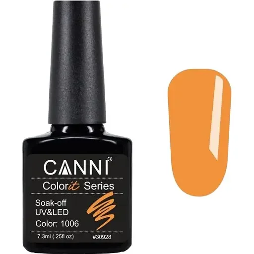 Гель-лак Canni Colorit 1006 мандариновий 7.3 мл