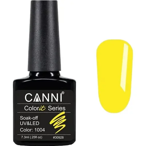 Гель-лак Canni Colorit 1004 жовтий неоновий 7.3 мл