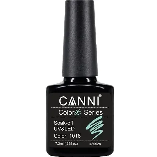 Гель-лак Canni Colorit 1018 ніжно-бірюзовий 7.3 мл