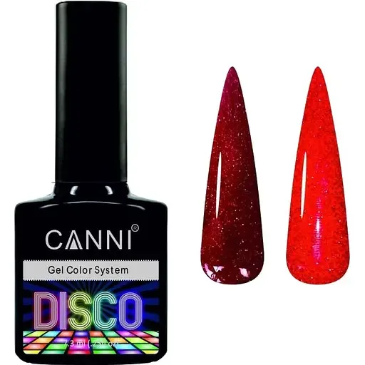 Світловідбиваючий гель-лак Canni Disco 3D flash №544 сяючий червоний 7.3 мл