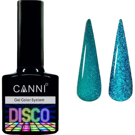 Світловідбиваючий гель-лак Canni Disco 3D flash №553 аквамарин 7.3 мл