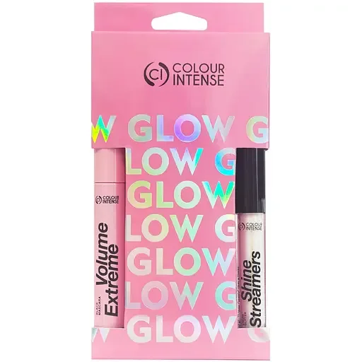 Набір для макіяжу Colour Intense Glow: Туш для вій Volume Extreme Black 10 мл + Гліттер рідкий для обличчя Shine Streamers 4 г