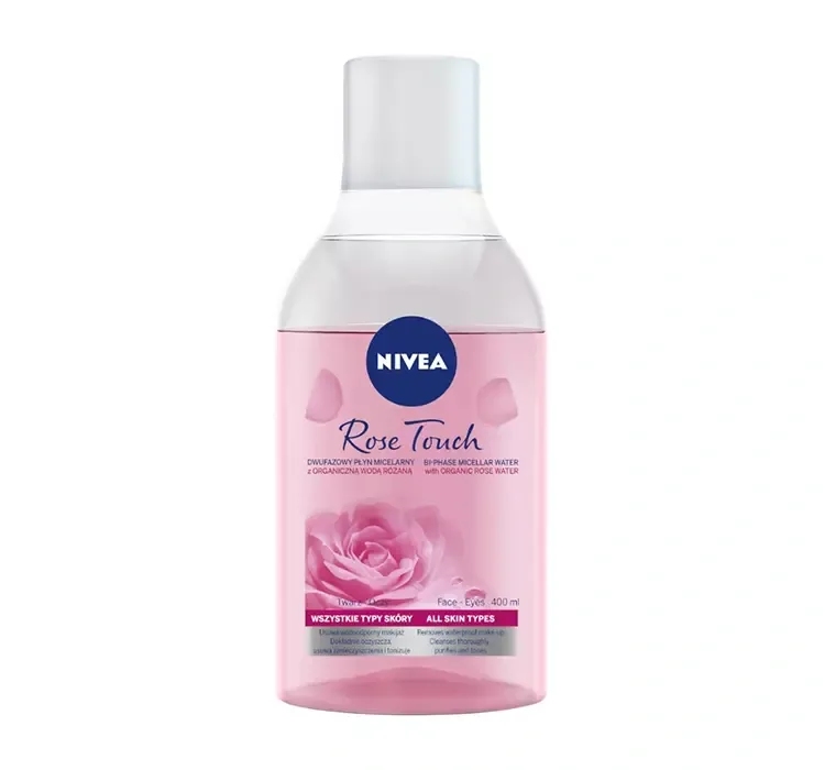 NIVEA МІЦЕЛЯРНА ДВОФАЗНА РІДИНА З РОЖЕВОЮ ВОДОЮ 400 МЛ