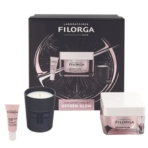 Набір новорічний Filorga (Філорга) Oxygen-Glow (Крем 50 мл + Засіб для контуру очей 4 мл + Свічка)