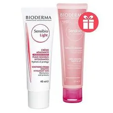 Набір Bioderma Сансибио легкий крем 40мл+ Сансибио очищающий гель 45мл