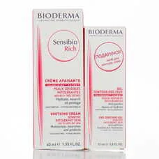 Набір Bioderma Сансибио насыщенный крем 40мл+ Сансибио крем-гель для контура глаз 15мл