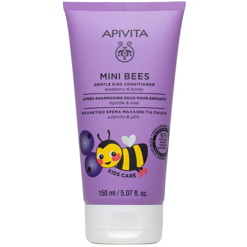Ніжний дитячий кондиціонер Apivita Mini Bees з чорницею та медом, 150 мл