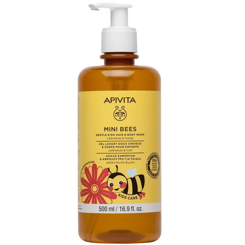 Засіб для миття волосся та тіла дитячий APIVITA (Апівіта) MINI BEES (Міні біс) 500 мл