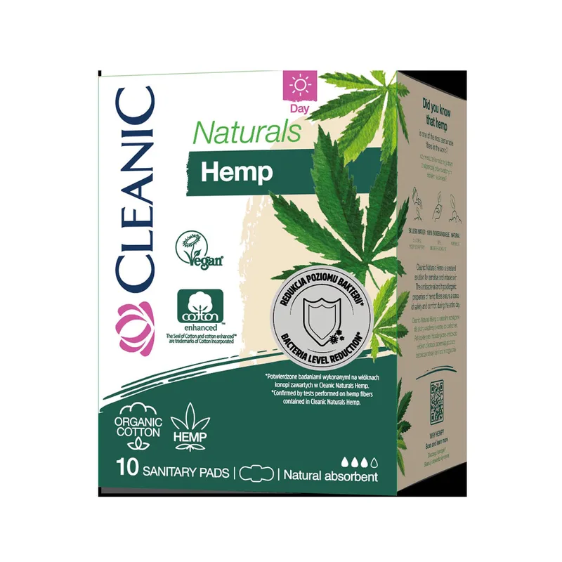 Прокладки гігієнічні CLEANIC (Клінік) денні Naturals Hemp 10 шт