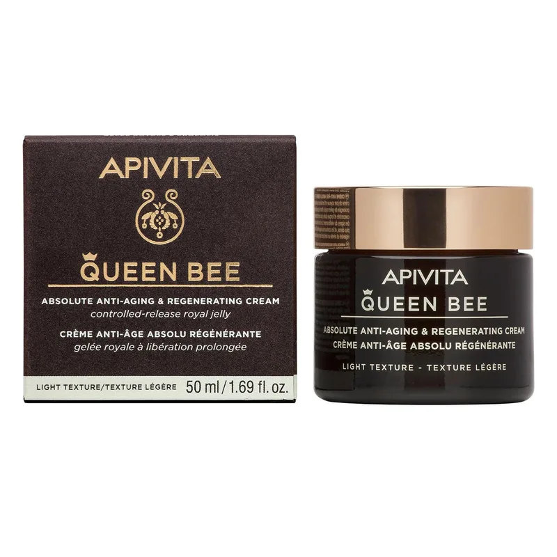 Крем легкої текстури Apivita Queen Bee для комплексної антивікової та регенеруючої дії, 50 мл