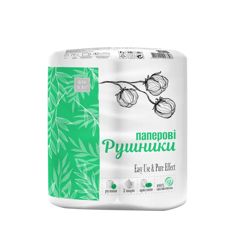 Рушники паперові DR.NICE (Доктор Найс) Економ білі 2 рулони