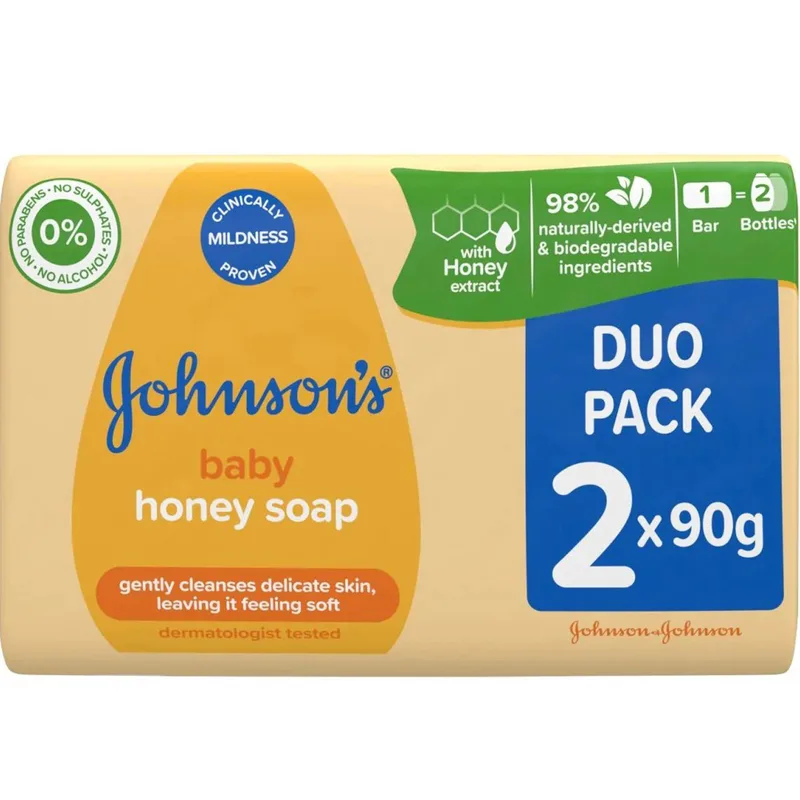 Мило дитяче JOHNSON'S BABY (Джонсон Бебі) медове дуопак 90 г 2 шт