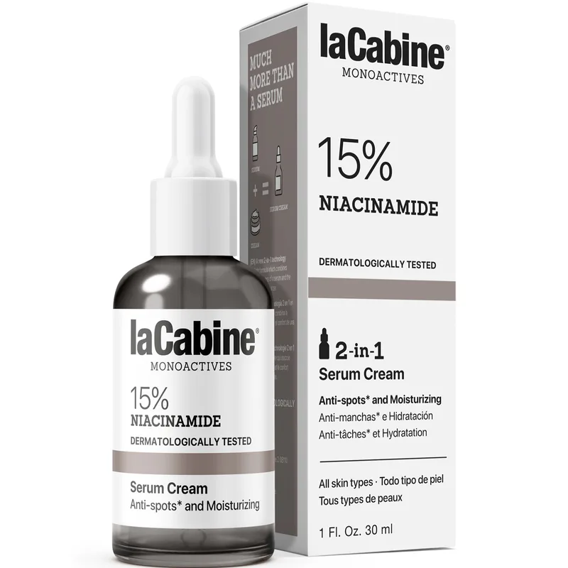 Крем-сироватка для обличчя LA CABINE (ЛаКабін) 15% Niacinamide 2 in 1 з ніацинамідом 15% проти пігментних плям та недосконалостей шкіри 30 мл