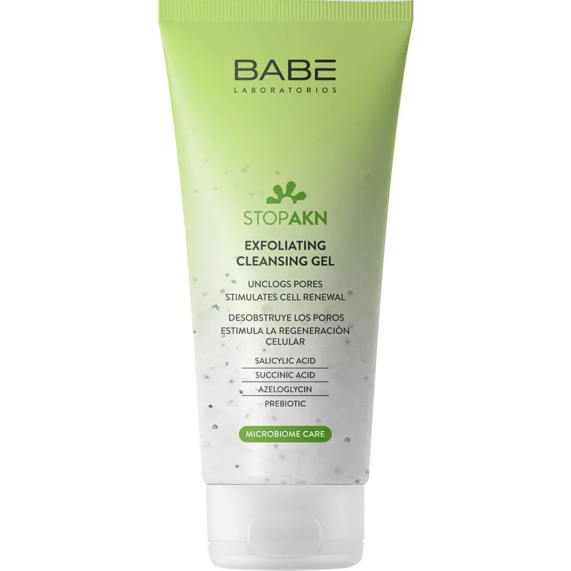 Гель-ексфоліант для обличчя BABE LABORATORIOS (Бабе Лабораторіос) Stop Akn (Стоп Акн) для глубокого очищення жирної та проблемної шкіри 200 мл