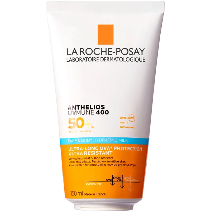 Молочко для обличчя та тіла La Roche-Posay (Ля Рош-Позе) Антеліос UVA 400 сонцезахисне водостійке SPF 50+ 150 мл