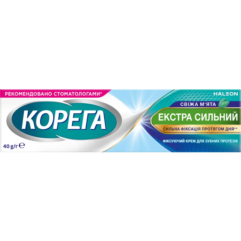 Крем фіксуючий для зубних протезів Корега Екстра Сильний Свіжа М'ята 40 г