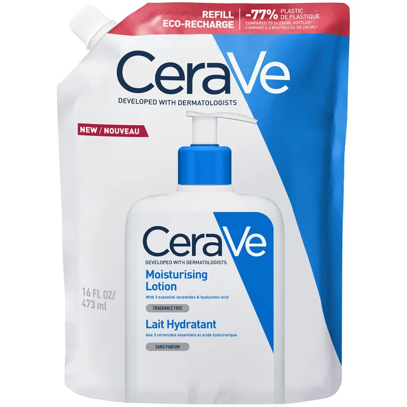 Молочко CeraVe (Сераве) зволожувальне для сухої шкіри обличчя і тіла 473 мл (рефіл)