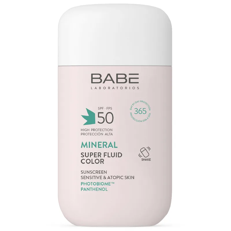 Флюїд BABE LABORATORIOS (Бабе Лабораторіос) Sun Protection (Сан Протекшн) сонцезахисний з фізичними фільтрами тонуючий ефект SPF 50 50 мл