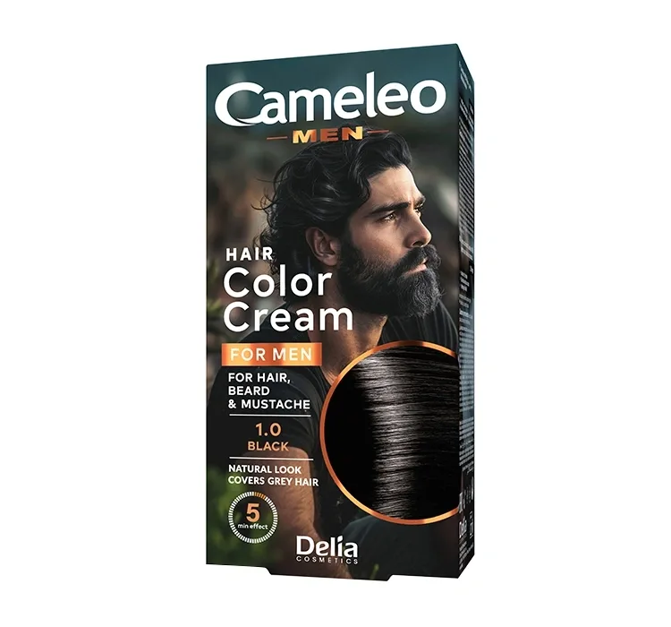 Крем-фарба для бороди та вусів Cosmetiсs Cameleo тон 1.0 Чорна 30 мл Delia (303361216)