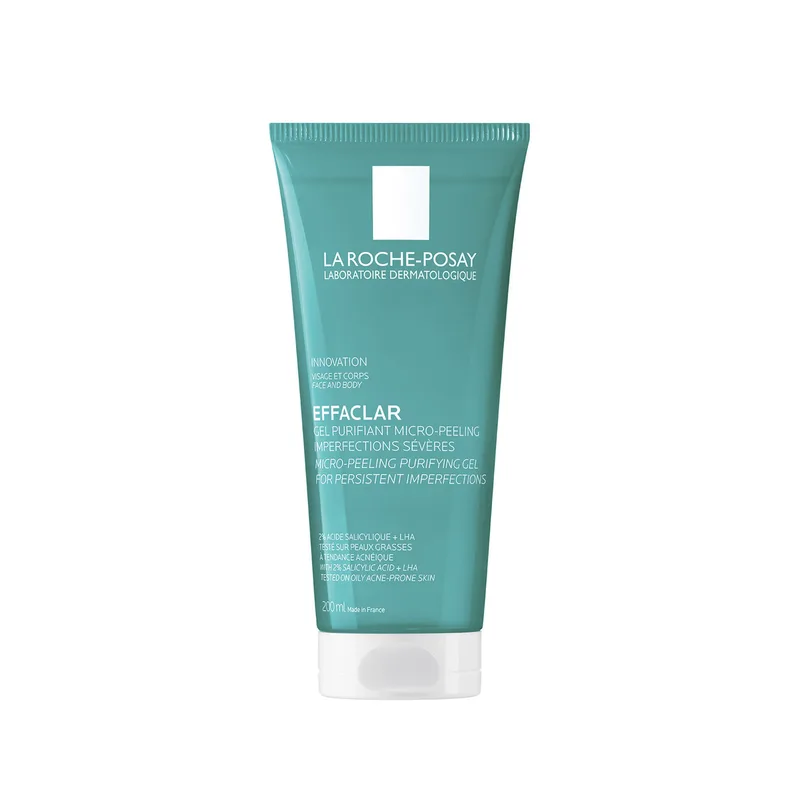 Гель-Мікропілінг La Roche-Posay (Ля Рош-Позе) Effaclar для очищення проблемної шкіри обличчя і тіла для зменшення стійких недоліків