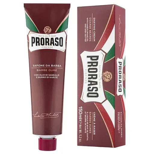 Поживний крем для гоління Proraso для жорсткої щетини з олією Ши та сандаловою олією 150 мл (8004395001095)