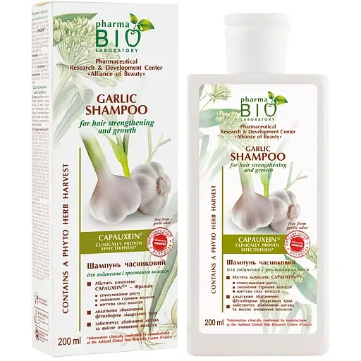 Шампунь Pharma BIO Часниковий для зміцнення та росту волосся 200 мл