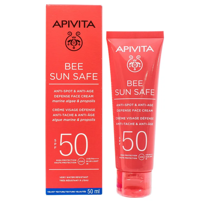 Крем Apivita (Апівіта) Bee Sun Safe сонцезахисний для обличчя проти пігментних плям і захист від старіння SPF50 50 мл