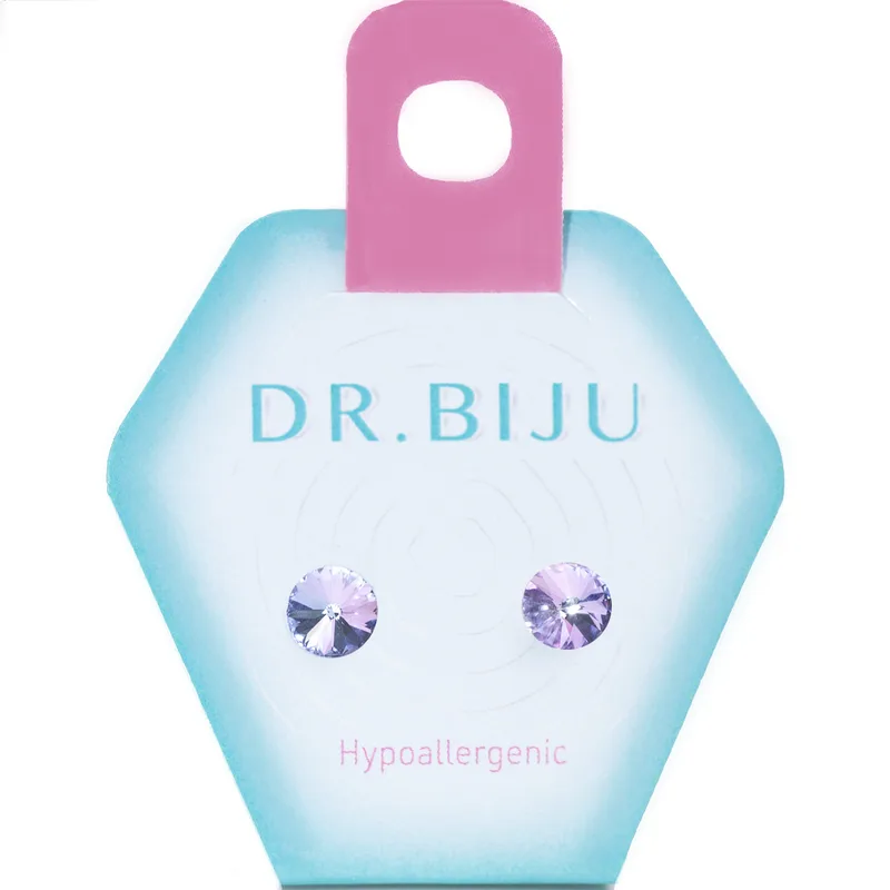 Сережки-голки Dr.Biju Ріволо 6.2 мм Світлий вітраль, дитячі, 1 пара