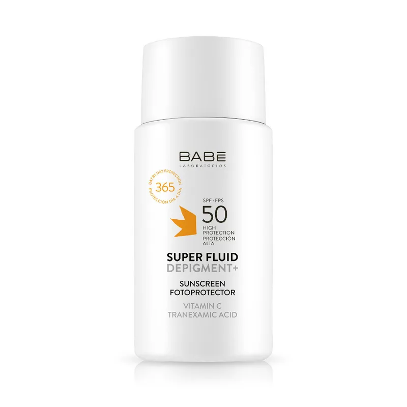 Сонцезахисний супер флюїд Babe Laboratorios з транексамовою кислотою та вітаміном С SPF 50, 50 мл