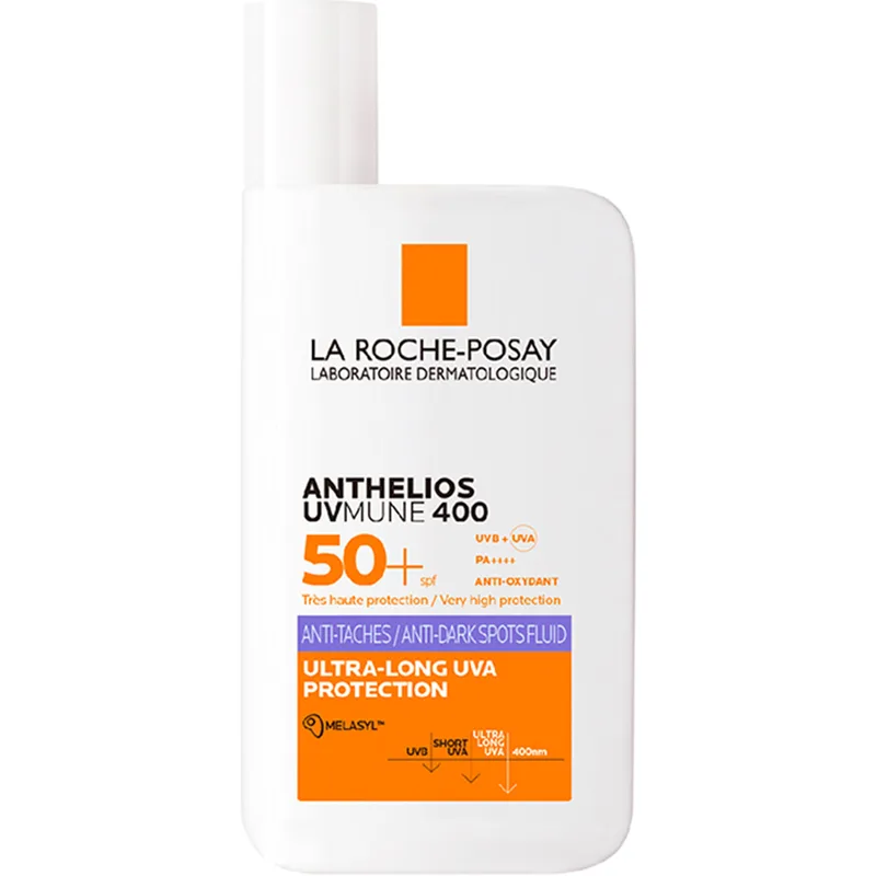 Флюїд La Roche-Posay (Ля Рош-Позе) Антеліос UVA 400 сонцезахисний легкий корегуючий проти гіперпігментації шкіри SPF50+ для обличчя 50 мл