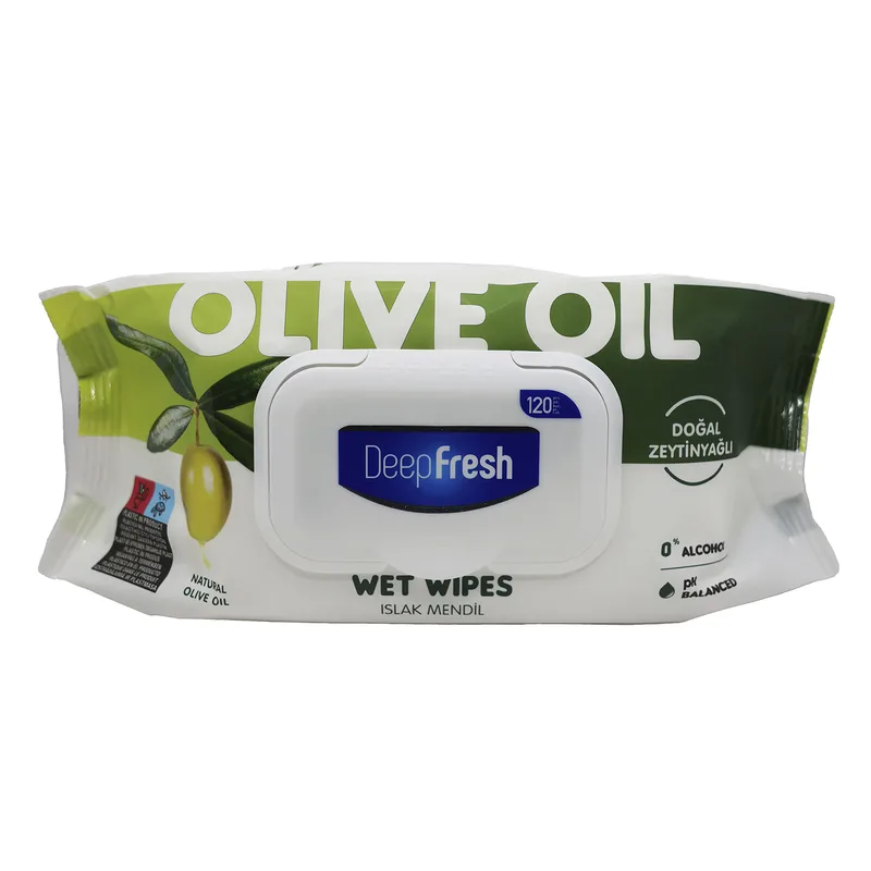 Серветки вологі DEEP FRESH (Дип Фреш) Green Nature Olive Oil/Green Tea з клапаном 120 шт