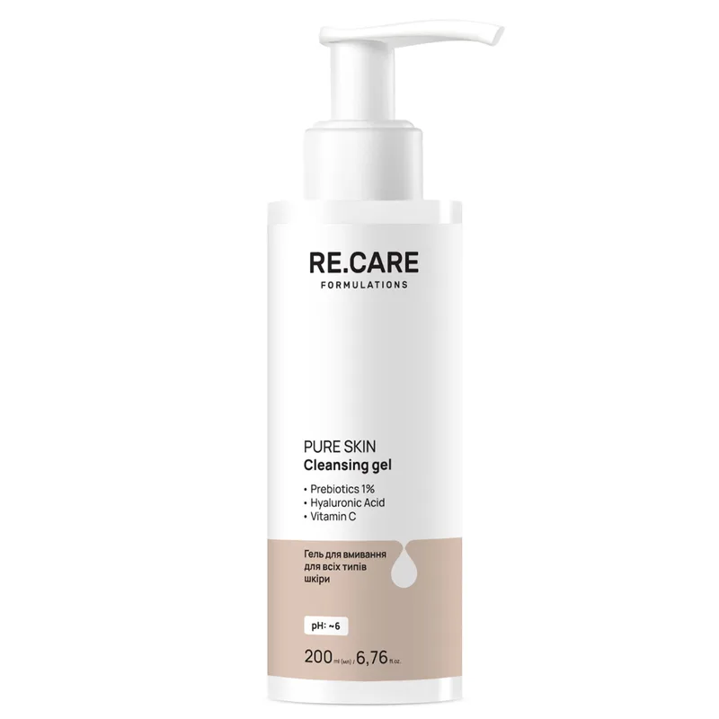 Гель для вмивання для всіх типів шкіри RE.CARE (Рекейр) Pure Skin Cleansing Gel 200 мл