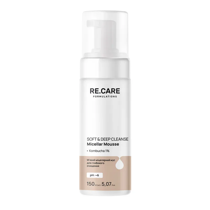 Мус міцелярний для обличчя RE.CARE (Рекейр) Soft & Deep Cleanse Micellar Mousse для глибокого очищення м'який 150 мл