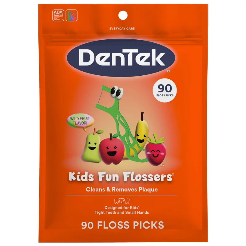 Дитячі флоси DenTek з тримачами, дикий фрукт 90 шт