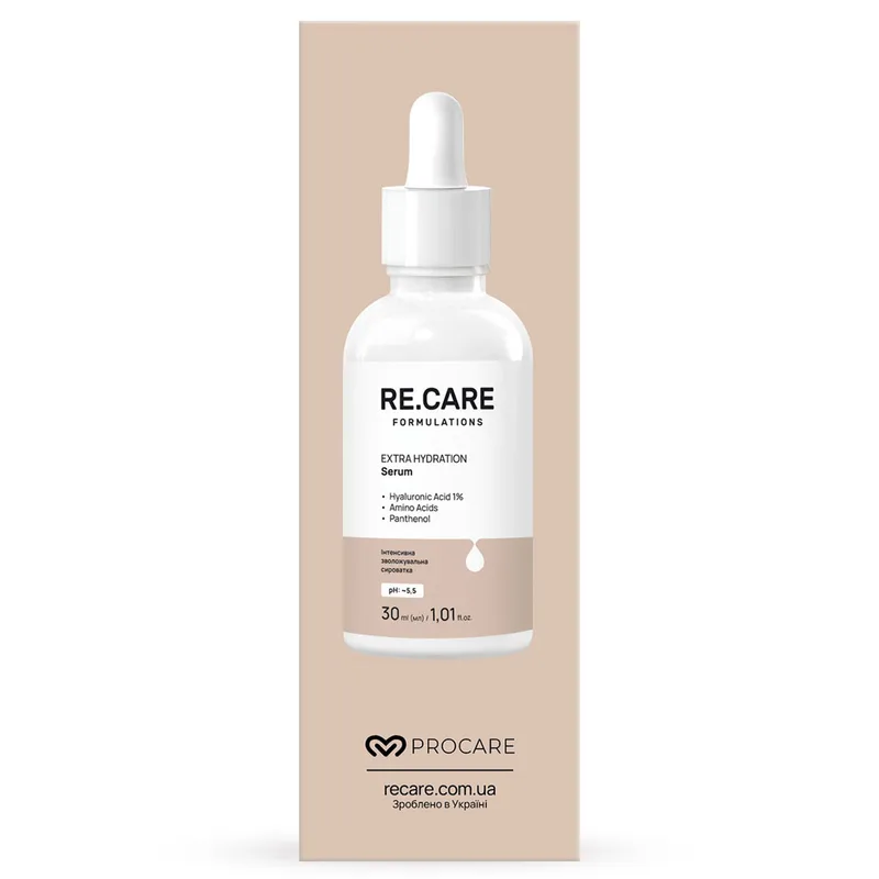 Сироватка для обличчя інтенсивна зволожувальна RE.CARE (Рекейр) Extra Hydration Serum 30 мл